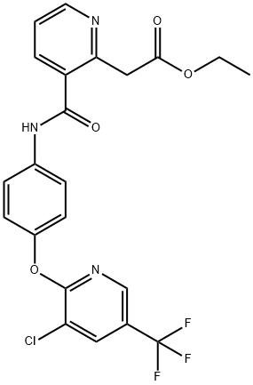 Ethyl 2-(3-[(4-([3-chloro-5-(trifluoromethyl)-2-pyridinyl]oxy)anilino)carbonyl]-2-pyridinyl)acetate 结构式