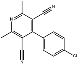 4-(4-CHLOROPHENYL)-2,6-DIMETHYL-3,5-PYRIDINEDICARBONITRILE 结构式