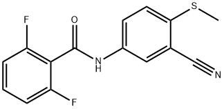 N-[3-CYANO-4-(METHYLSULFANYL)PHENYL]-2,6-DIFLUOROBENZENECARBOXAMIDE 结构式