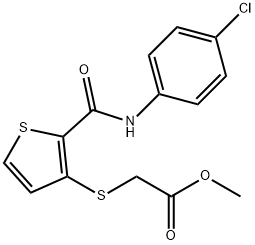 METHYL 2-((2-[(4-CHLOROANILINO)CARBONYL]-3-THIENYL)SULFANYL)ACETATE 结构式