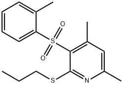 4,6-DIMETHYL-2-(PROPYLSULFANYL)-3-PYRIDINYL 2-METHYLPHENYL SULFONE 结构式