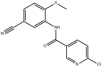 6-CHLORO-N-[5-CYANO-2-(METHYLSULFANYL)PHENYL]NICOTINAMIDE 结构式