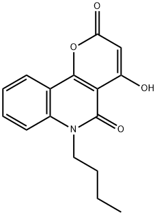 6-丁基-4-羟基-2H-吡喃[3,2-C]喹啉-2,5(6H)-二酮 结构式