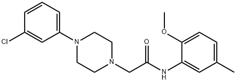 2-[4-(3-CHLOROPHENYL)PIPERAZINO]-N-(2-METHOXY-5-METHYLPHENYL)ACETAMIDE 结构式