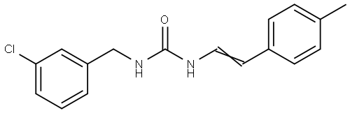 N-(3-Chlorobenzyl)-N'-(4-methylstyryl)urea 结构式