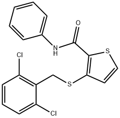 3-[(2,6-DICHLOROBENZYL)SULFANYL]-N-PHENYL-2-THIOPHENECARBOXAMIDE 结构式