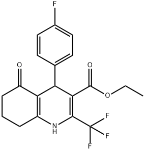 ETHYL 4-(4-FLUOROPHENYL)-5-OXO-2-(TRIFLUOROMETHYL)-1,4,5,6,7,8-HEXAHYDRO-3-QUINOLINECARBOXYLATE 结构式