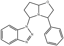 1-(3-PHENYLHEXAHYDROPYRROLO[2,1-B][1,3]OXAZOL-5-YL)-1H-1,2,3-BENZOTRIAZOLE 结构式