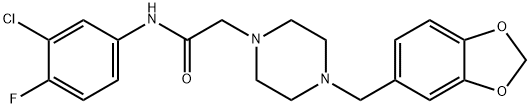 2-[4-(1,3-BENZODIOXOL-5-YL)PIPERAZINO]-N-(3-CHLORO-4-FLUOROPHENYL)ACETAMIDE 结构式