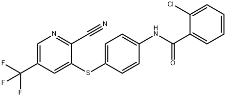 2-CHLORO-N-(4-([2-CYANO-5-(TRIFLUOROMETHYL)-3-PYRIDINYL]SULFANYL)PHENYL)BENZENECARBOXAMIDE 结构式