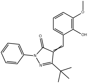 3-(TERT-BUTYL)-4-((2-HYDROXY-3-METHOXYPHENYL)METHYLENE)-1-PHENYL-2-PYRAZOLIN-5-ONE 结构式