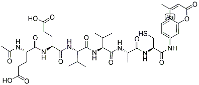 AC-GLU-GLU-VAL-VAL-ALA-CYS-AMC 结构式