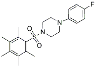 4-(4-FLUOROPHENYL)-1-((2,3,4,5,6-PENTAMETHYLPHENYL)SULFONYL)PIPERAZINE 结构式