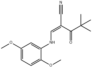 3-((2,5-DIMETHOXYPHENYL)AMINO)-2-(2,2-DIMETHYLPROPANOYL)PROP-2-ENENITRILE 结构式