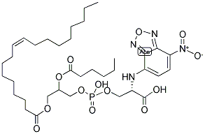 1-OLEOYL-2-[6-[(7-NITRO-2-1,3-BENZOXADIAZOL-4-YL)AMINO]CAPROYL]-SN-GLYCERO-3-PHOSPHOSERINE(SODIUM SALT) 结构式
