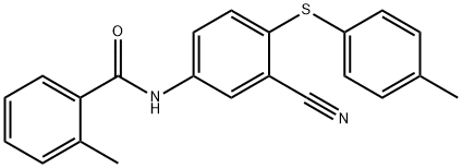N-(3-CYANO-4-[(4-METHYLPHENYL)SULFANYL]PHENYL)-2-METHYLBENZENECARBOXAMIDE 结构式