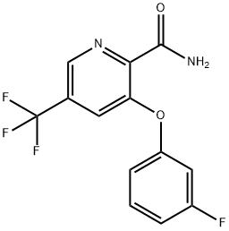 3-(3-FLUOROPHENOXY)-5-(TRIFLUOROMETHYL)-2-PYRIDINECARBOXAMIDE 结构式