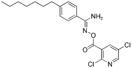 O1-[(2,5-DICHLORO-3-PYRIDYL)CARBONYL]-4-HEPTYLBENZENE-1-CARBOHYDROXIMAMIDE 结构式