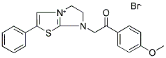 1-(4-METHOXYPHENYL)-2-(2-PHENYL-5H,6H,7H-IMIDAZO[2,1-B][1,3]THIAZOL-4-IUM-7-YL)ETHAN-1-ONE BROMIDE 结构式