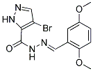 4-Bromo-N'-[(1E)-(2,5-dimethoxyphenyl)methylene]-1H-pyrazole-5-carbohydrazide 结构式