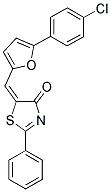 (5E)-5-{[5-(4-Chlorophenyl)-2-furyl]methylene}-2-phenyl-1,3-thiazol-4(5H)-one 结构式