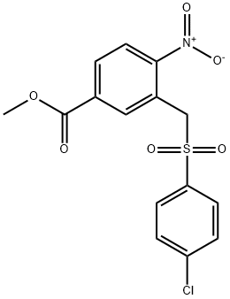 3-(((4-氯苯基)磺酰基)甲基)-4-硝基苯甲酸甲酯 结构式