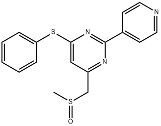 4-[(METHYLSULFINYL)METHYL]-6-(PHENYLSULFANYL)-2-(4-PYRIDINYL)PYRIMIDINE 结构式