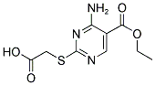 4-AMINO-2-CARBOXYMETHYLSULFANYL-PYRIMIDINE-5-CARBOXYLIC ACID ETHYL ESTER 结构式