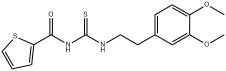 N-(((2-(3,4-DIMETHOXYPHENYL)ETHYL)AMINO)THIOXOMETHYL)-2-THIENYLFORMAMIDE 结构式