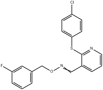 2-[(4-CHLOROPHENYL)SULFANYL]NICOTINALDEHYDE O-(3-FLUOROBENZYL)OXIME 结构式