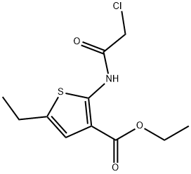 2-(2-氯乙烷酰基氨基)-5-乙基-噻吩-3-甲酸乙酯 结构式