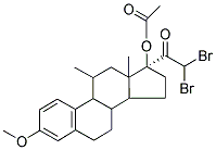 17-(2,2-DIBROMOACETYL)-3-METHOXY-11,13-DIMETHYL-7,8,9,11,12,13,14,15,16,17-DECAHYDRO-6H-CYCLOPENTA[A]PHENANTHREN-17-YL ACETATE 结构式