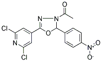 1-[5-(2,6-DICHLORO-4-PYRIDYL)-2-(4-NITROPHENYL)-2,3-DIHYDRO-1,3,4-OXADIAZOL-3-YL]ETHAN-1-ONE 结构式