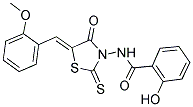 2-HYDROXY-N-[(5Z)-5-(2-METHOXYBENZYLIDENE)-4-OXO-2-THIOXO-1,3-THIAZOLIDIN-3-YL]BENZAMIDE 结构式