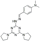 (E)-4-((2-(4,6-DI(PYRROLIDIN-1-YL)-1,3,5-TRIAZIN-2-YL)HYDRAZONO)METHYL)-N,N-DIMETHYLBENZENAMINE 结构式