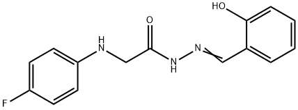 2-(4-FLUOROANILINO)-N'-[(2-HYDROXYPHENYL)METHYLENE]ACETOHYDRAZIDE 结构式