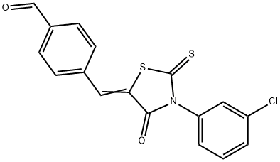 4-([3-(3-CHLOROPHENYL)-4-OXO-2-THIOXO-1,3-THIAZOLIDIN-5-YLIDENE]METHYL)BENZALDEHYDE 结构式