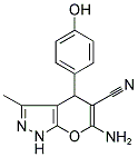 6-AMINO-4-(4-HYDROXY-PHENYL)-3-METHYL-1,4-DIHYDRO-PYRANO[2,3-C]PYRAZOLE-5-CARBONITRILE 结构式