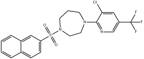 4-(3-CHLORO-5-(TRIFLUOROMETHYL)(2-PYRIDYL))-1-(2-NAPHTHYLSULFONYL)-1,4-DIAZAPERHYDROEPINE 结构式