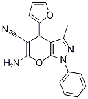 6-AMINO-4-(2-FURYL)-3-METHYL-1-PHENYL-1,4-DIHYDROPYRANO[2,3-C]PYRAZOLE-5-CARBONITRILE 结构式