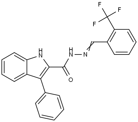 3-Phenyl-N'-([2-(trifluoromethyl)phenyl]methylene)-1H-indole-2-carbohydrazide 结构式
