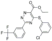 ETHYL 5-[(3-CHLOROPHENYL)SULFANYL]-3-[3-(TRIFLUOROMETHYL)PHENYL]-1,2,4-TRIAZINE-6-CARBOXYLATE 结构式