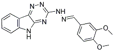 3,4-DIMETHOXYBENZALDEHYDE 5H-[1,2,4]TRIAZINO[5,6-B]INDOL-3-YLHYDRAZONE 结构式