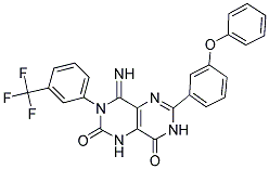 4-IMINO-6-(3-PHENOXYPHENYL)-3-(3-(TRIFLUOROMETHYL)PHENYL)-1,3,7-TRIHYDRO-5,7-DIAZAQUINAZOLINE-2,8-DIONE 结构式