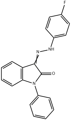 1-PHENYL-1H-INDOLE-2,3-DIONE 3-[N-(4-FLUOROPHENYL)HYDRAZONE] 结构式