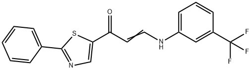 1-(2-Phenyl-1,3-thiazol-5-yl)-3-[3-(trifluoromethyl)anilino]-2-propen-1-one 结构式