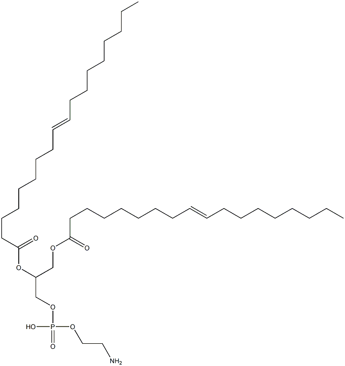 1,2-DIELAIDOYL-SN-GLYCERO-3-PHOSPHOETHANOLAMINE;18:1 (Δ9-TRANS) PE 结构式