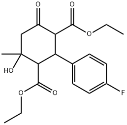 DIETHYL 2-(4-FLUOROPHENYL)-4-HYDROXY-4-METHYL-6-OXOCYCLOHEXANE-1,3-DICARBOXYLATE 结构式
