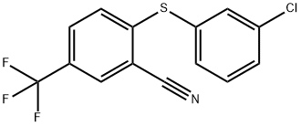 2-[(3-CHLOROPHENYL)SULFANYL]-5-(TRIFLUOROMETHYL)BENZENECARBONITRILE 结构式