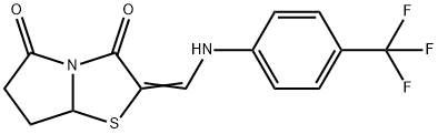 2-([4-(TRIFLUOROMETHYL)ANILINO]METHYLENE)DIHYDROPYRROLO[2,1-B][1,3]THIAZOLE-3,5(2H,6H)-DIONE 结构式